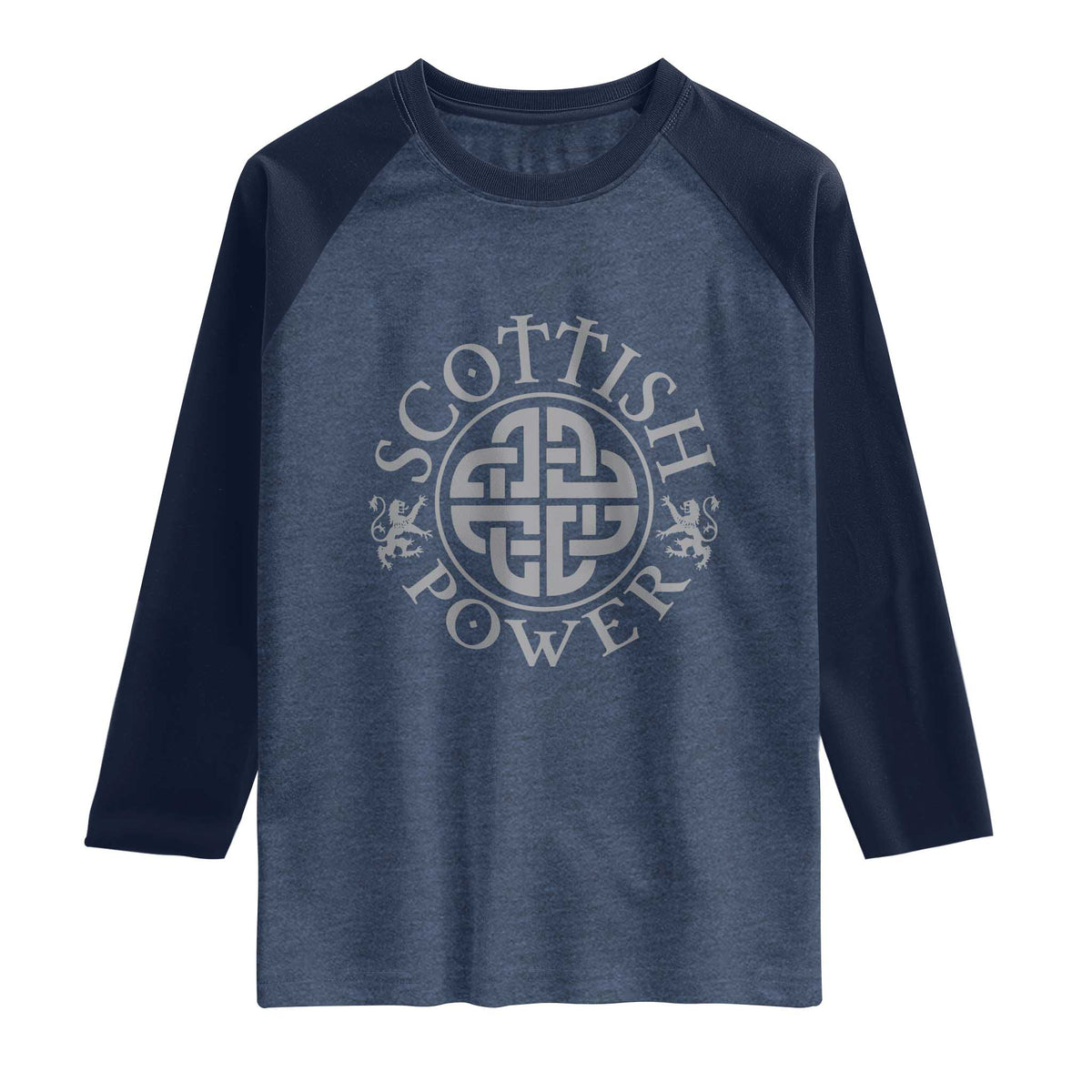 Scottish Power Celtic Knotwork Shield Emblem Raglan Shirt Traditional Tribal Heritage Scottish Pride
