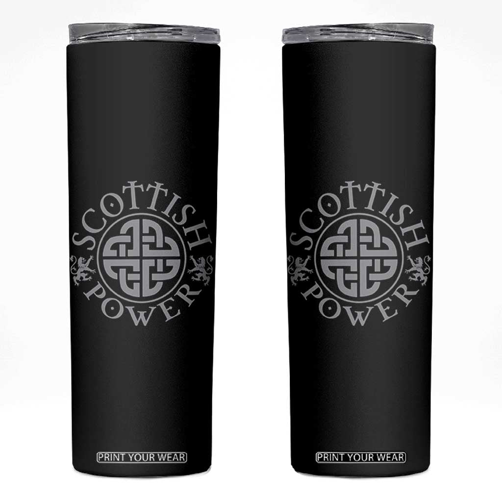 Scottish Power Celtic Knotwork Shield Emblem Skinny Tumbler Traditional Tribal Heritage Scottish Pride