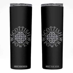 Scottish Power Celtic Knotwork Shield Emblem Skinny Tumbler Traditional Tribal Heritage Scottish Pride