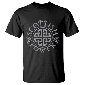 Scottish Power Celtic Knotwork Shield Emblem T Shirt Traditional Tribal Heritage Scottish Pride