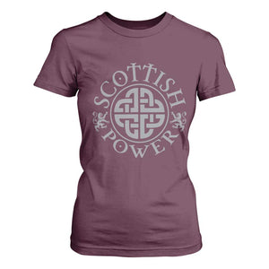 Scottish Power Celtic Knotwork Shield Emblem T Shirt For Women Traditional Tribal Heritage Scottish Pride