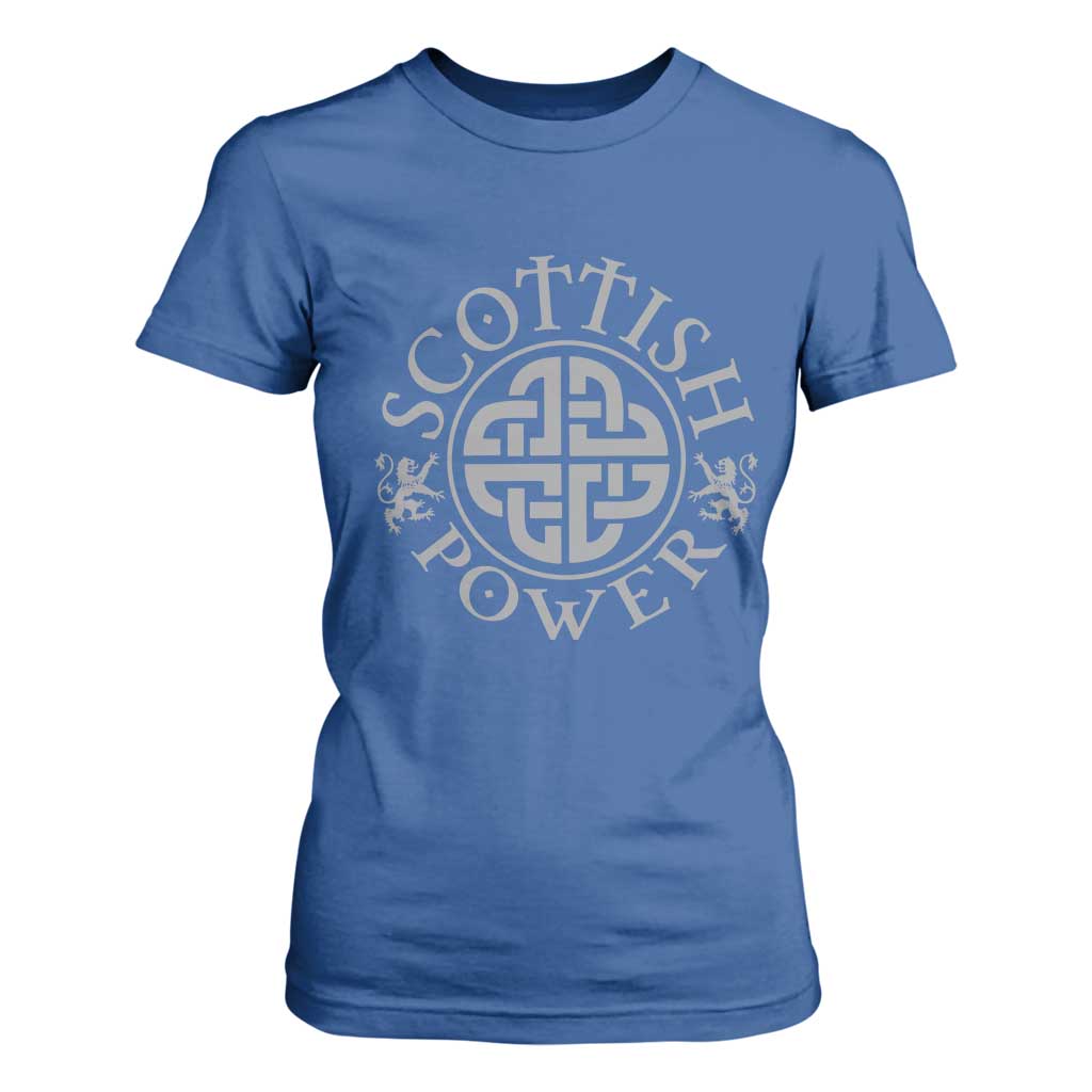 Scottish Power Celtic Knotwork Shield Emblem T Shirt For Women Traditional Tribal Heritage Scottish Pride