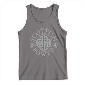 Scottish Power Celtic Knotwork Shield Emblem Tank Top Traditional Tribal Heritage Scottish Pride
