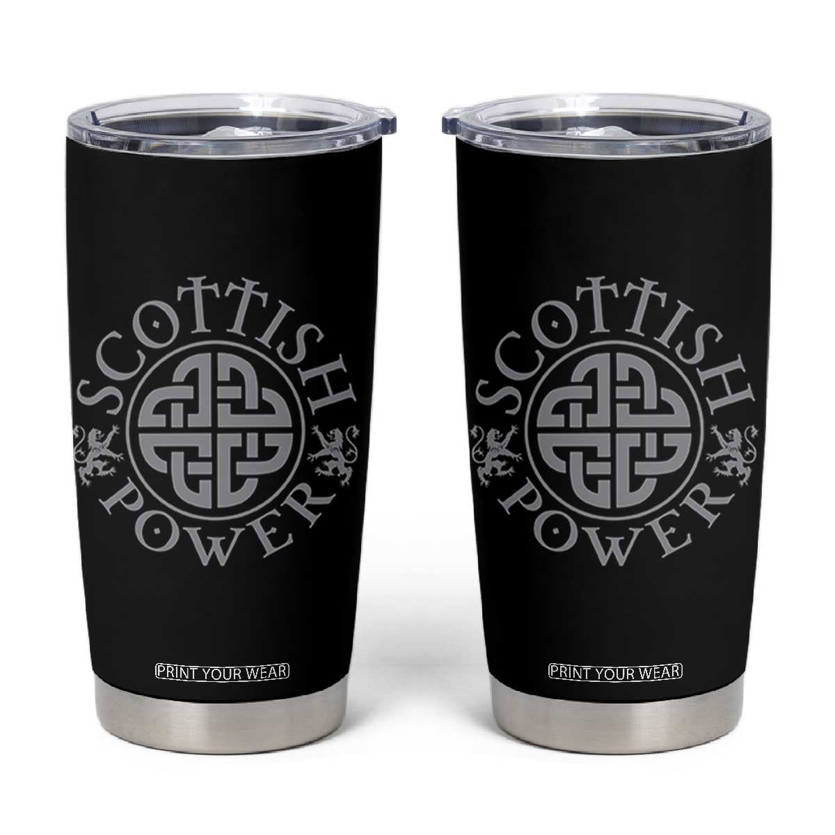 Scottish Power Celtic Knotwork Shield Emblem Tumbler Cup Traditional Tribal Heritage Scottish Pride