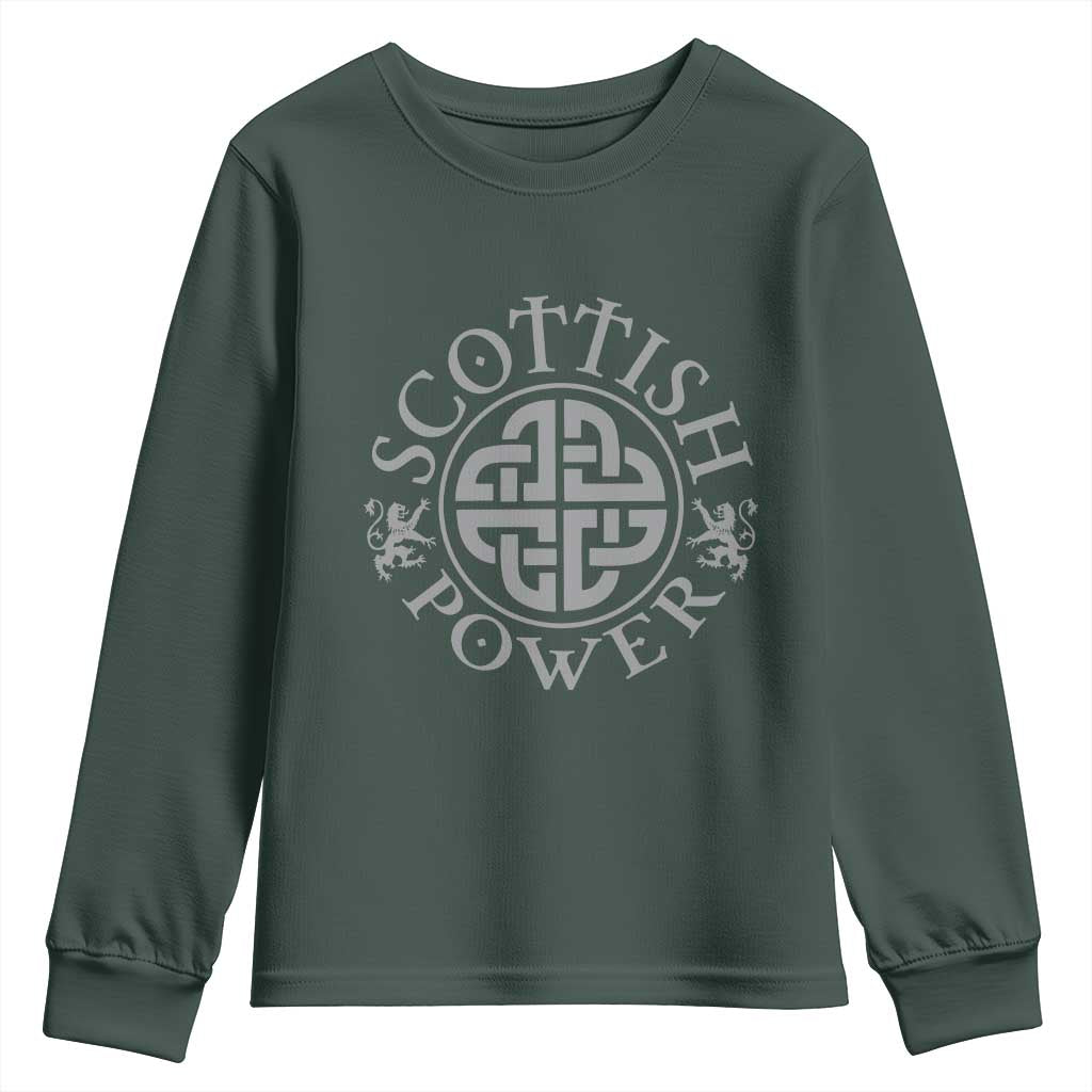 Scottish Power Celtic Knotwork Shield Emblem Youth Sweatshirt Traditional Tribal Heritage Scottish Pride
