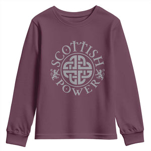 Scottish Power Celtic Knotwork Shield Emblem Youth Sweatshirt Traditional Tribal Heritage Scottish Pride