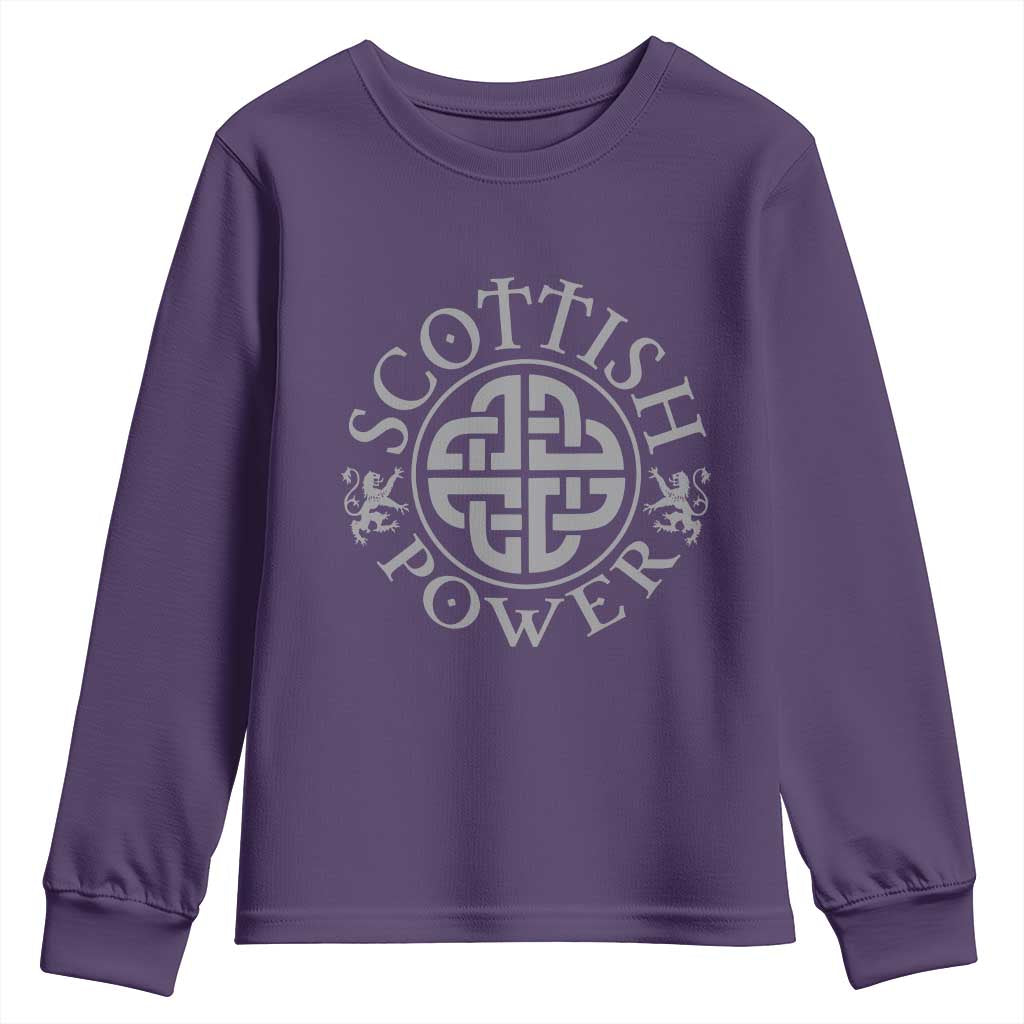 Scottish Power Celtic Knotwork Shield Emblem Youth Sweatshirt Traditional Tribal Heritage Scottish Pride