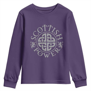 Scottish Power Celtic Knotwork Shield Emblem Youth Sweatshirt Traditional Tribal Heritage Scottish Pride