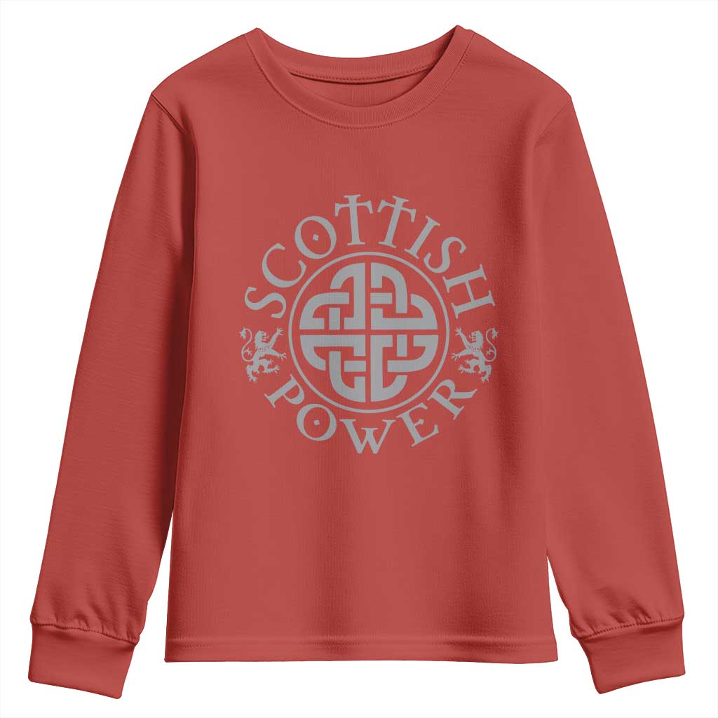 Scottish Power Celtic Knotwork Shield Emblem Youth Sweatshirt Traditional Tribal Heritage Scottish Pride