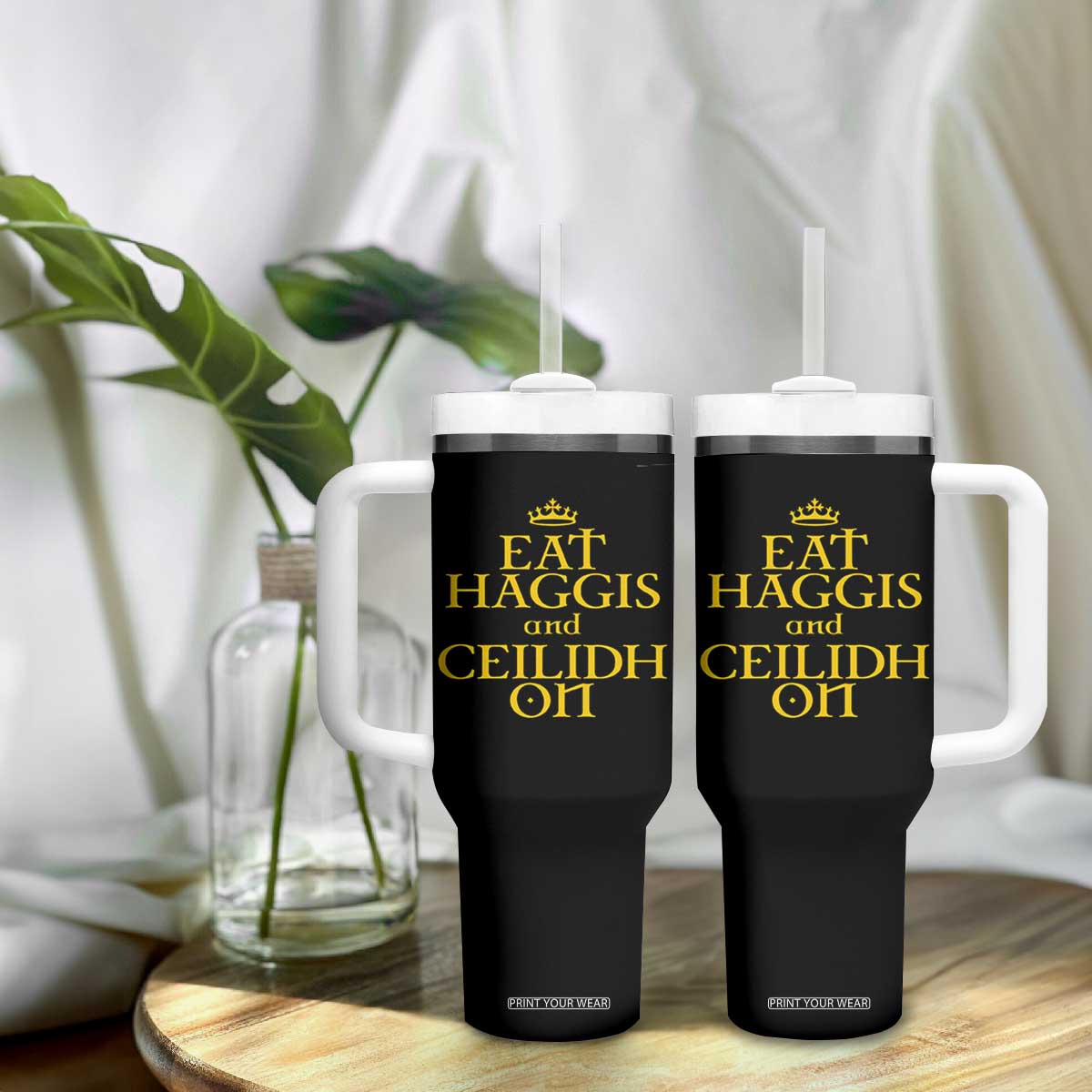 Eat Haggis and Ceilidh On Scotland Things Tumbler With Handle Funny Scottish Culture Heritage Pride