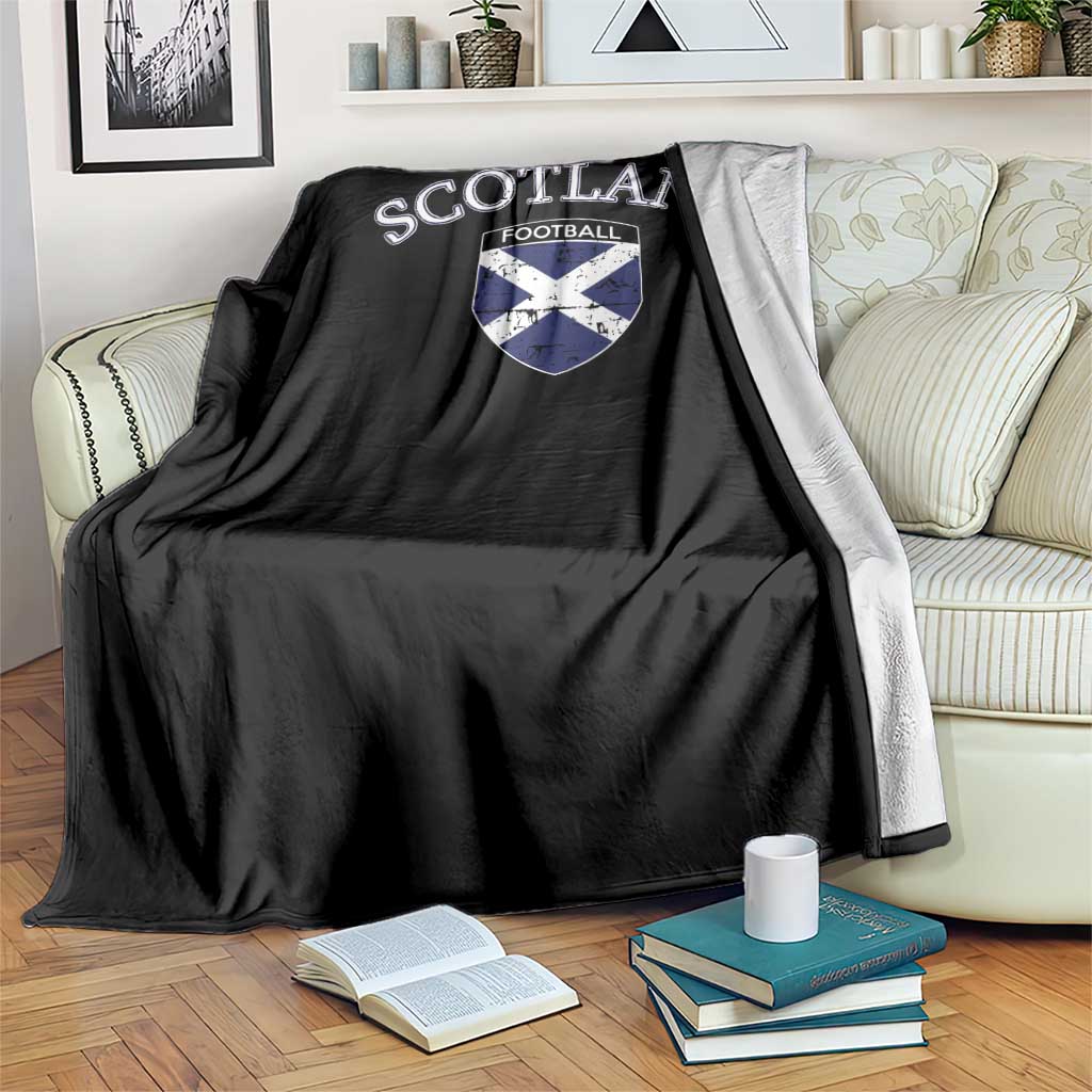 Scotland Football Distressed Shield Saltire Flag Throw Blanket Game Day Sports Soccer Fans