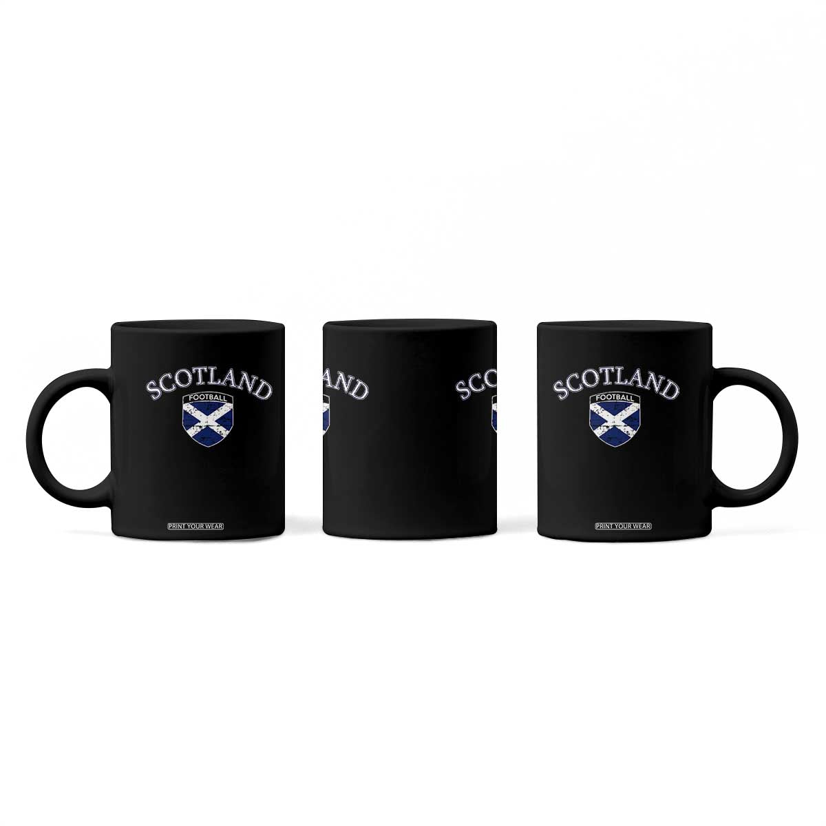 Scotland Football Distressed Shield Saltire Flag Coffee Mug Game Day Sports Soccer Fans