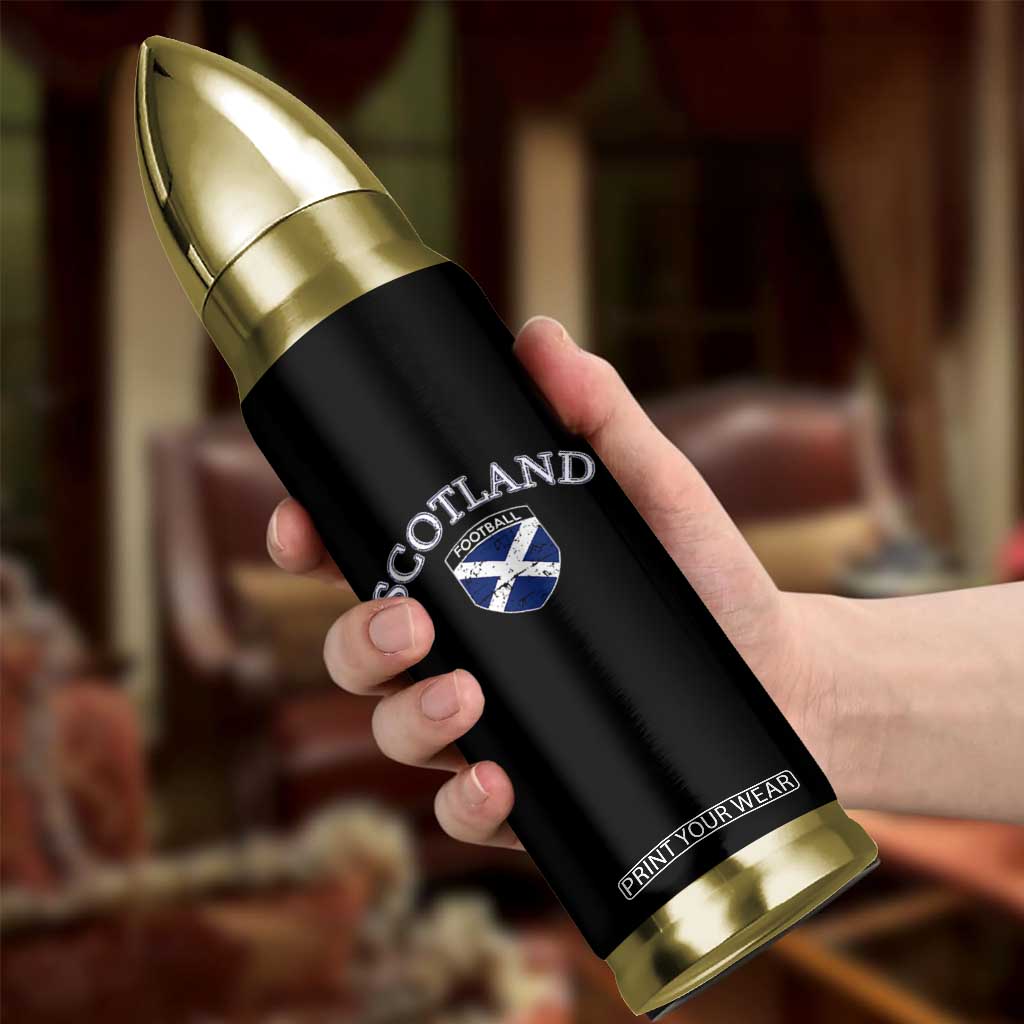 Scotland Football Distressed Shield Saltire Flag Bullet Tumbler Game Day Sports Soccer Fans
