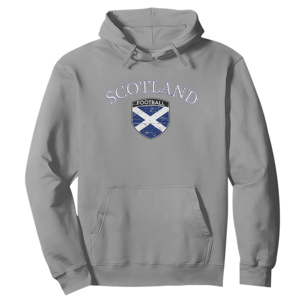 Scotland Football Distressed Shield Saltire Flag Hoodie Game Day Sports Soccer Fans