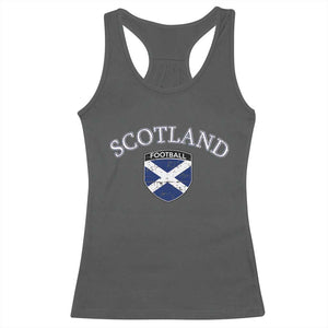 Scotland Football Distressed Shield Saltire Flag Racerback Tank Top Game Day Sports Soccer Fans