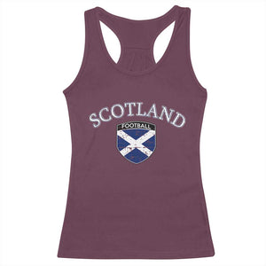 Scotland Football Distressed Shield Saltire Flag Racerback Tank Top Game Day Sports Soccer Fans