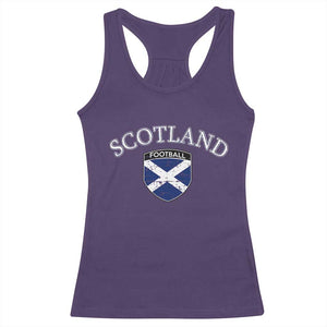 Scotland Football Distressed Shield Saltire Flag Racerback Tank Top Game Day Sports Soccer Fans