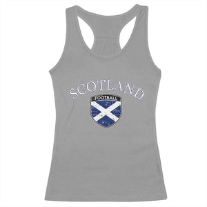 Scotland Football Distressed Shield Saltire Flag Racerback Tank Top Game Day Sports Soccer Fans
