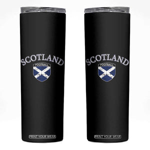 Scotland Football Distressed Shield Saltire Flag Skinny Tumbler Game Day Sports Soccer Fans