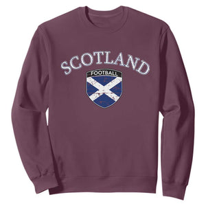Scotland Football Distressed Shield Saltire Flag Sweatshirt Game Day Sports Soccer Fans