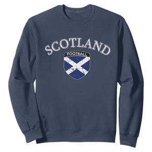 Scotland Football Distressed Shield Saltire Flag Sweatshirt Game Day Sports Soccer Fans