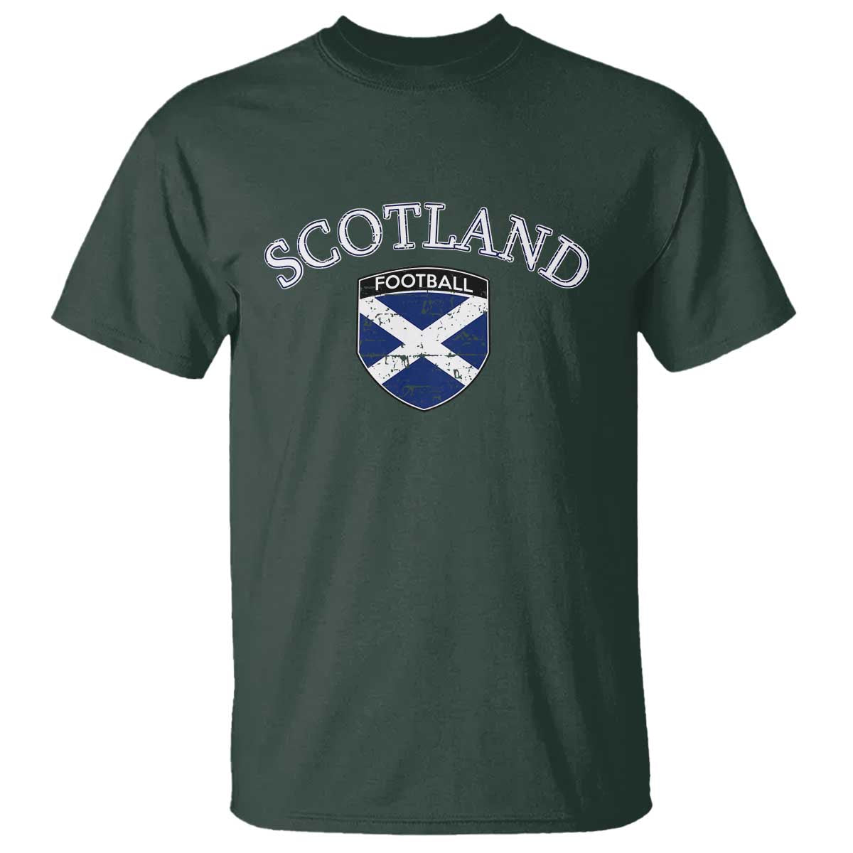 Scotland Football Distressed Shield Saltire Flag T Shirt Game Day Sports Soccer Fans
