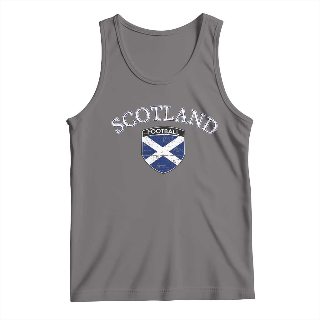 Scotland Football Distressed Shield Saltire Flag Tank Top Game Day Sports Soccer Fans