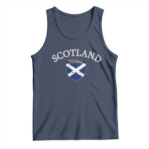 Scotland Football Distressed Shield Saltire Flag Tank Top Game Day Sports Soccer Fans