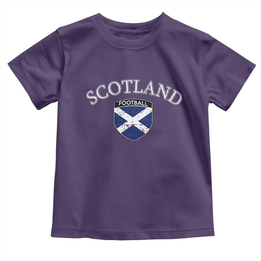 Scotland Football Distressed Shield Saltire Flag Toddler T Shirt Game Day Sports Soccer Fans