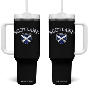 Scotland Football Distressed Shield Saltire Flag Tumbler With Handle Game Day Sports Soccer Fans