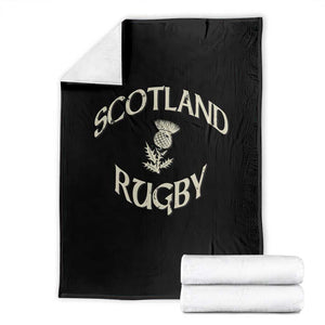 Scotland Rugby Distressed Vintage Traditional Thistle Throw Blanket Sports Fan Game Day