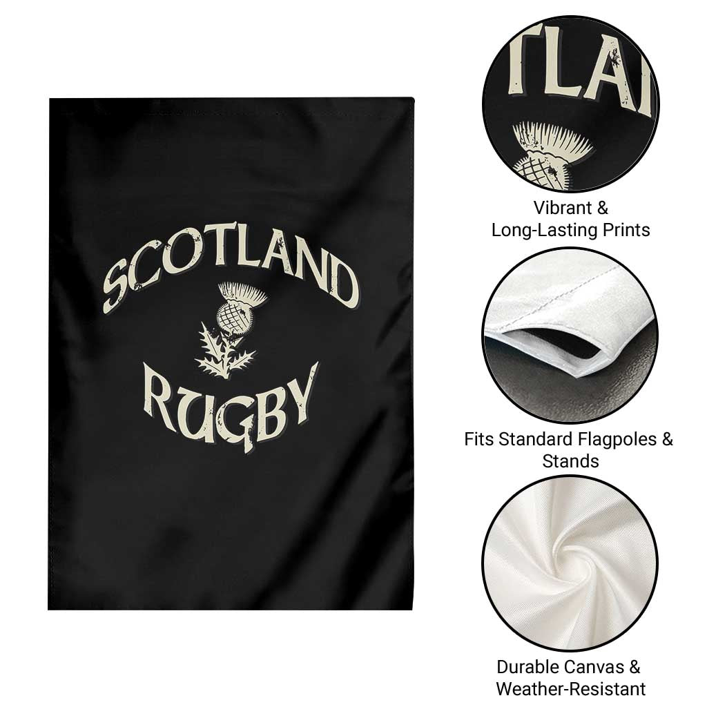 Scotland Rugby Distressed Vintage Traditional Thistle Garden Flag Sports Fan Game Day