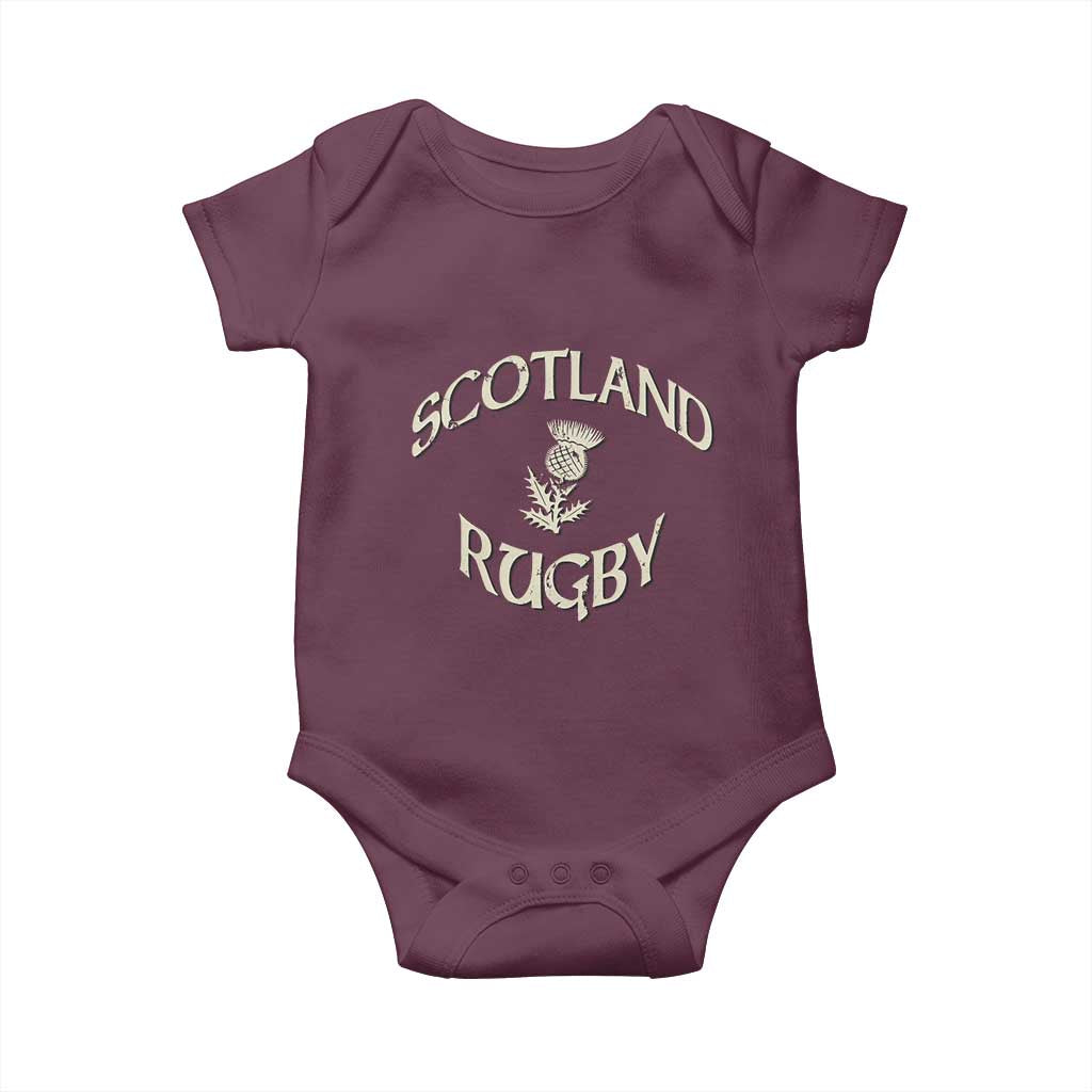 Scotland Rugby Distressed Vintage Traditional Thistle Baby Onesie Sports Fan Game Day