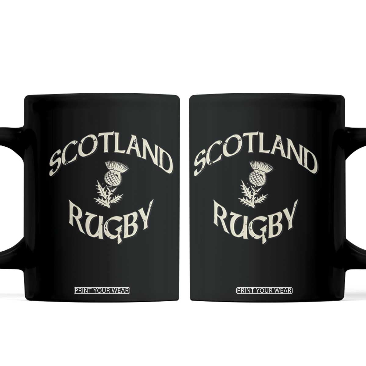 Scotland Rugby Distressed Vintage Traditional Thistle Coffee Mug Sports Fan Game Day
