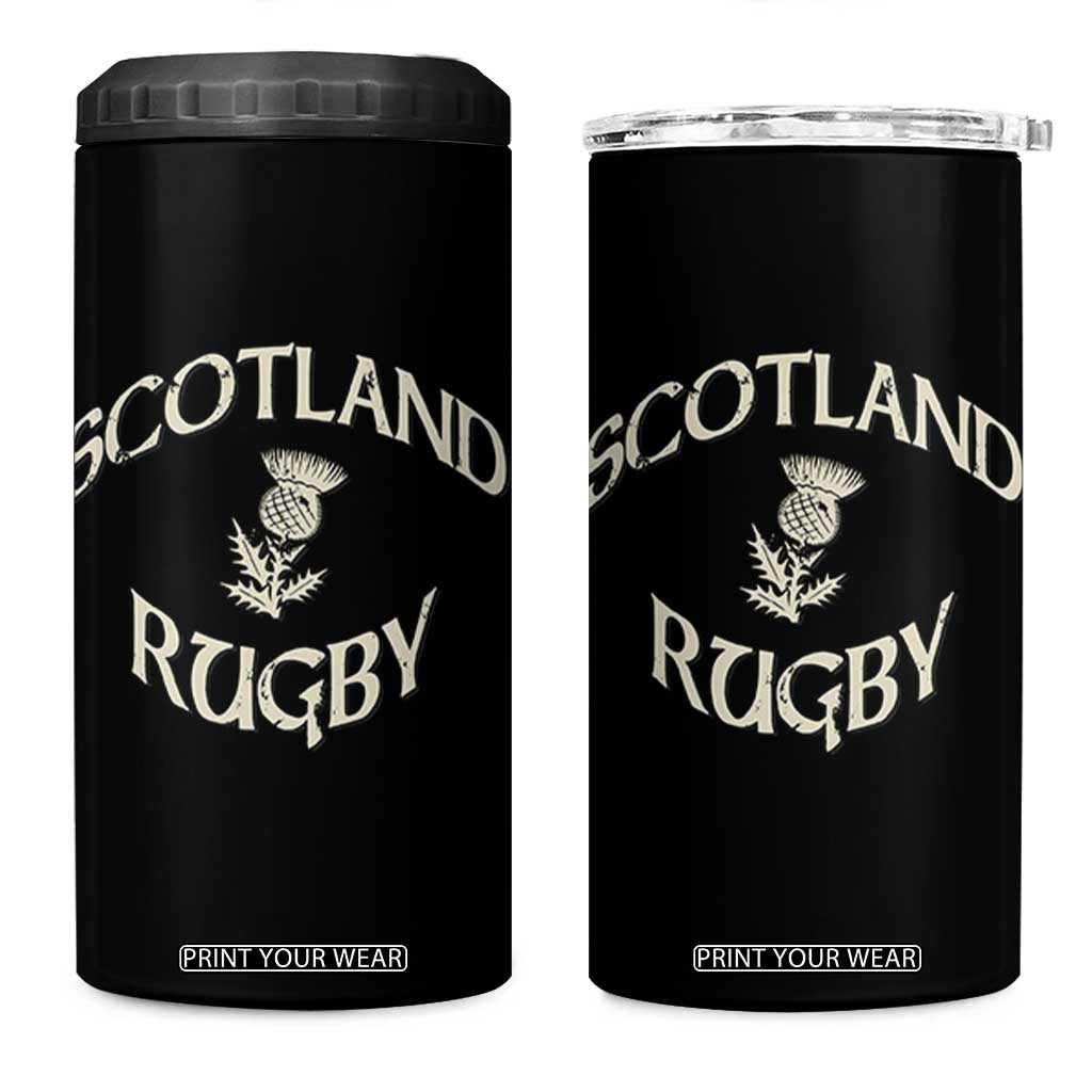 Scotland Rugby Distressed Vintage Traditional Thistle 4 in 1 Can Cooler Tumbler Sports Fan Game Day