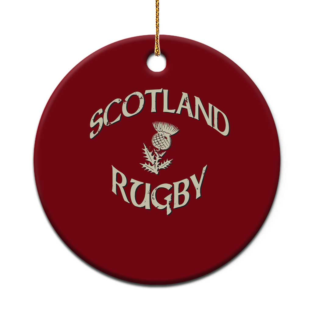 Scotland Rugby Distressed Vintage Traditional Thistle Ceramic Ornament Sports Fan Game Day