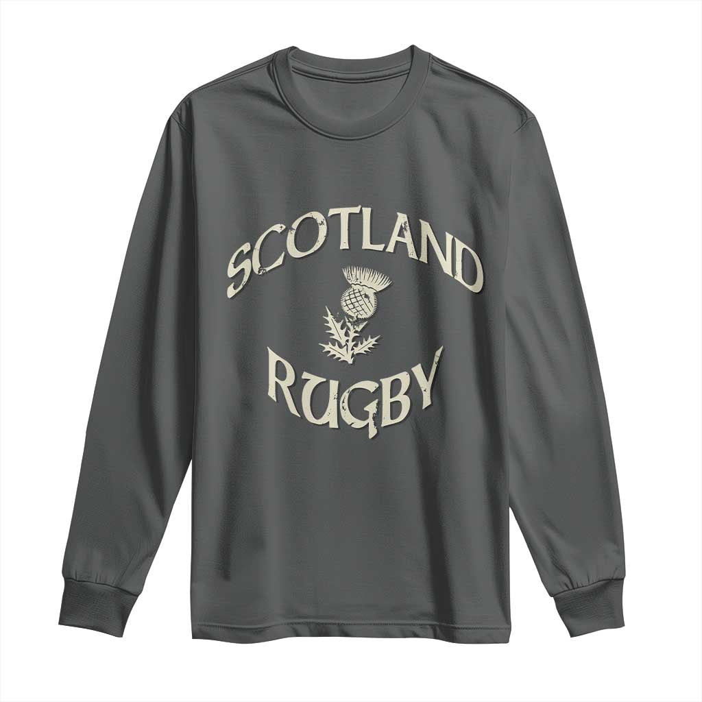 Scotland Rugby Distressed Vintage Traditional Thistle Long Sleeve Shirt Sports Fan Game Day