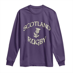 Scotland Rugby Distressed Vintage Traditional Thistle Long Sleeve Shirt Sports Fan Game Day