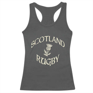 Scotland Rugby Distressed Vintage Traditional Thistle Racerback Tank Top Sports Fan Game Day