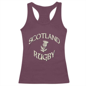 Scotland Rugby Distressed Vintage Traditional Thistle Racerback Tank Top Sports Fan Game Day