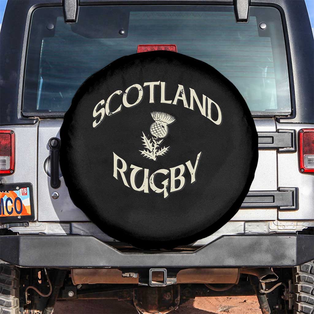 Scotland Rugby Distressed Vintage Traditional Thistle Spare Tire Cover Sports Fan Game Day