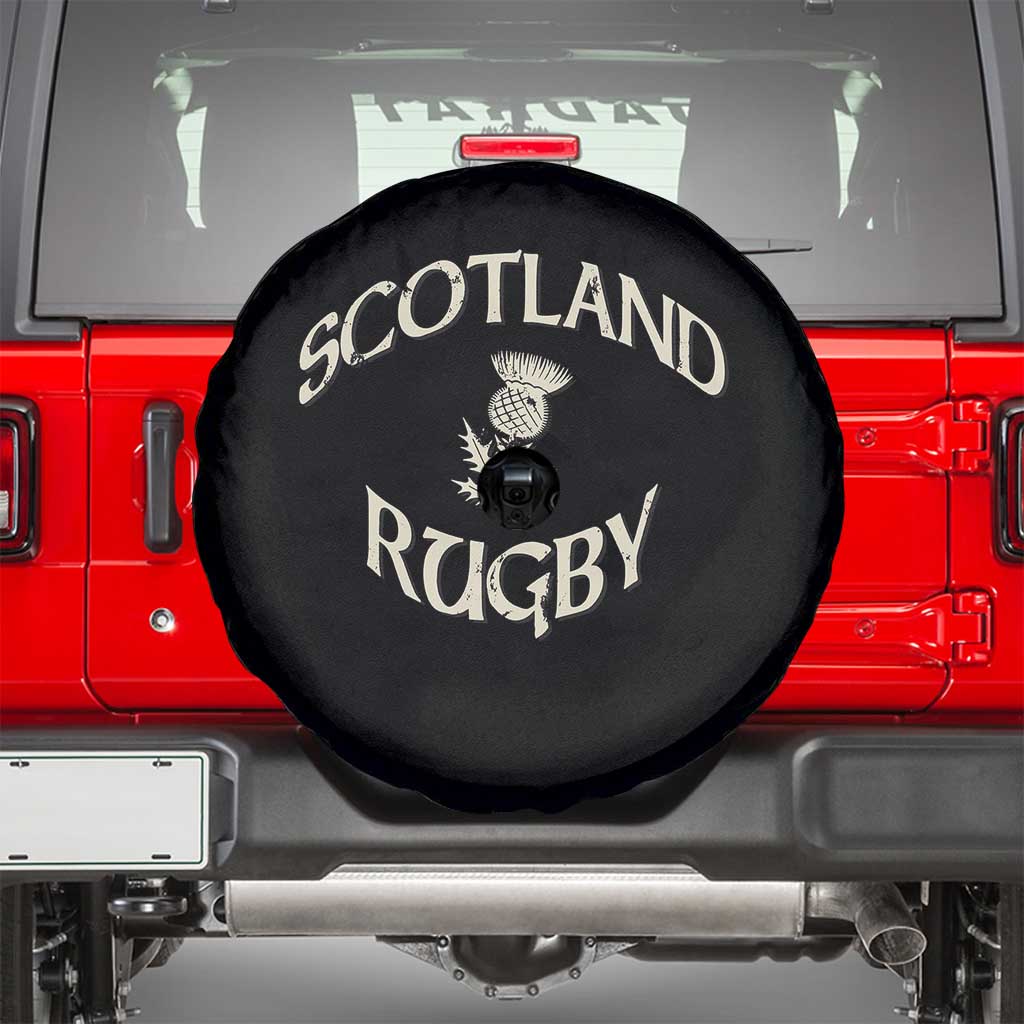 Scotland Rugby Distressed Vintage Traditional Thistle Spare Tire Cover Sports Fan Game Day