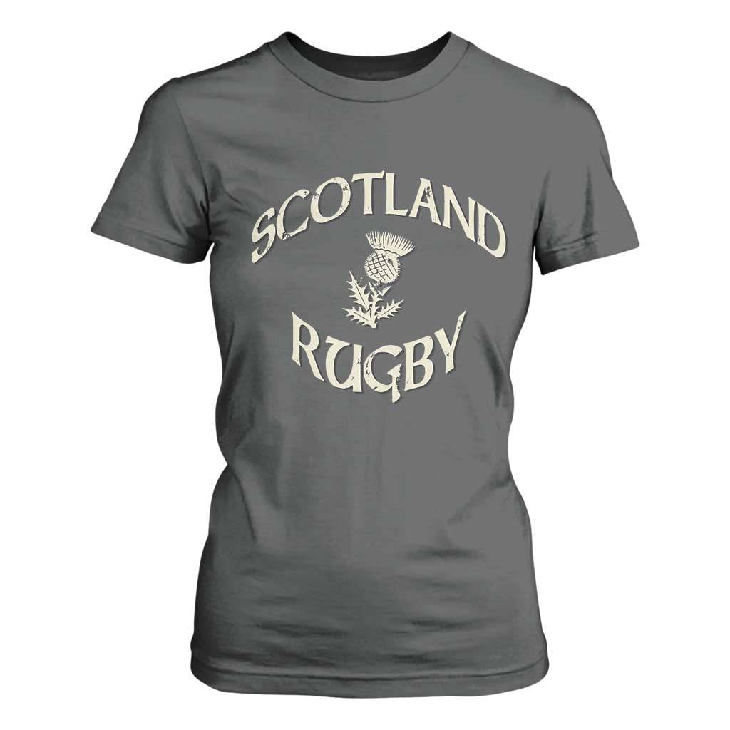 Scotland Rugby Distressed Vintage Traditional Thistle T Shirt For Women Sports Fan Game Day