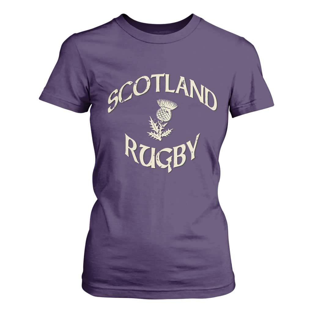 Scotland Rugby Distressed Vintage Traditional Thistle T Shirt For Women Sports Fan Game Day
