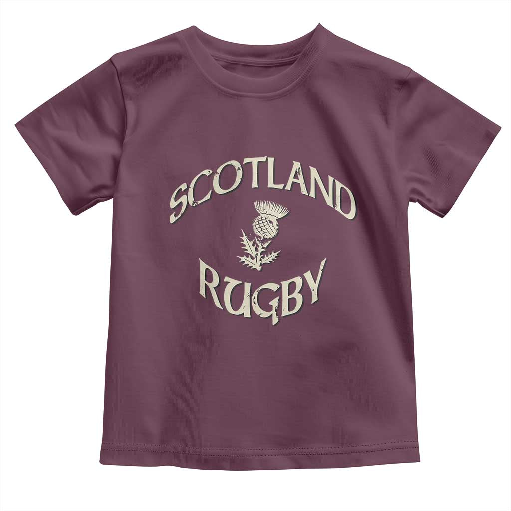 Scotland Rugby Distressed Vintage Traditional Thistle Toddler T Shirt Sports Fan Game Day