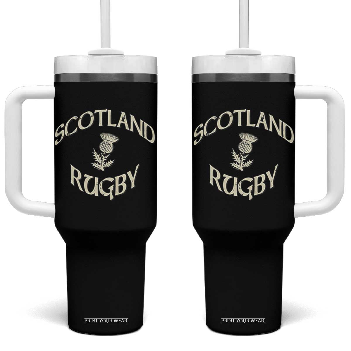 Scotland Rugby Distressed Vintage Traditional Thistle Tumbler With Handle Sports Fan Game Day