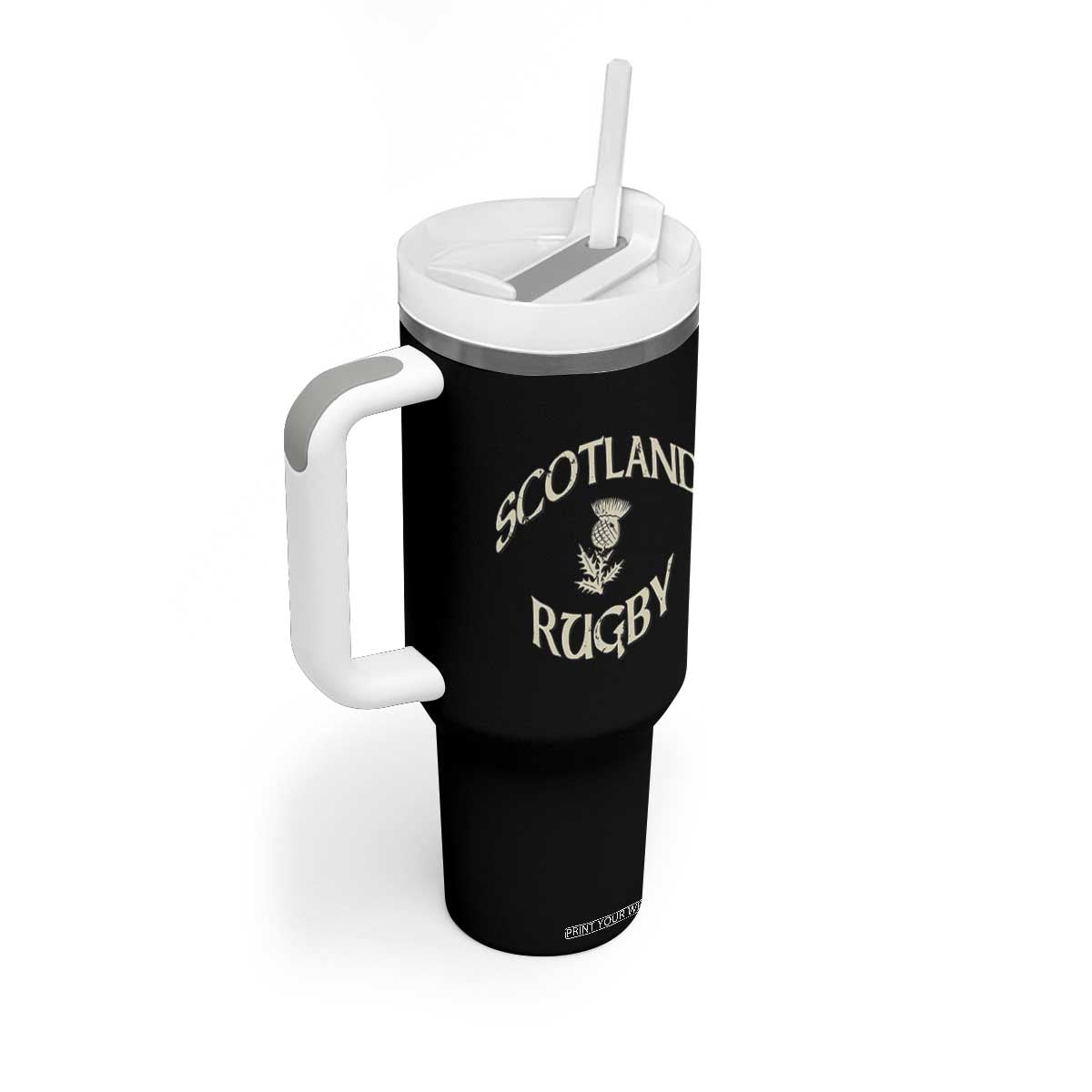 Scotland Rugby Distressed Vintage Traditional Thistle Tumbler With Handle Sports Fan Game Day