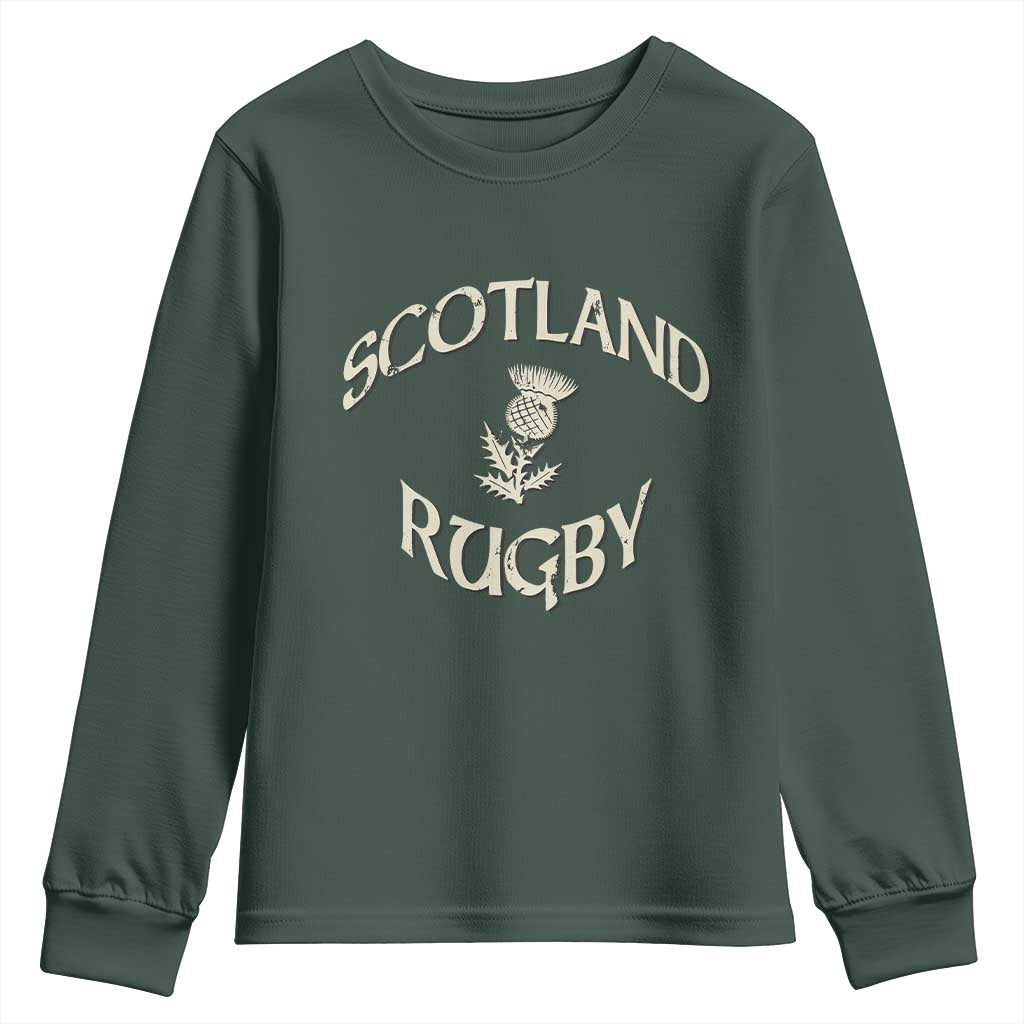 Scotland Rugby Distressed Vintage Traditional Thistle Youth Sweatshirt Sports Fan Game Day