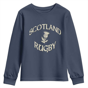 Scotland Rugby Distressed Vintage Traditional Thistle Youth Sweatshirt Sports Fan Game Day