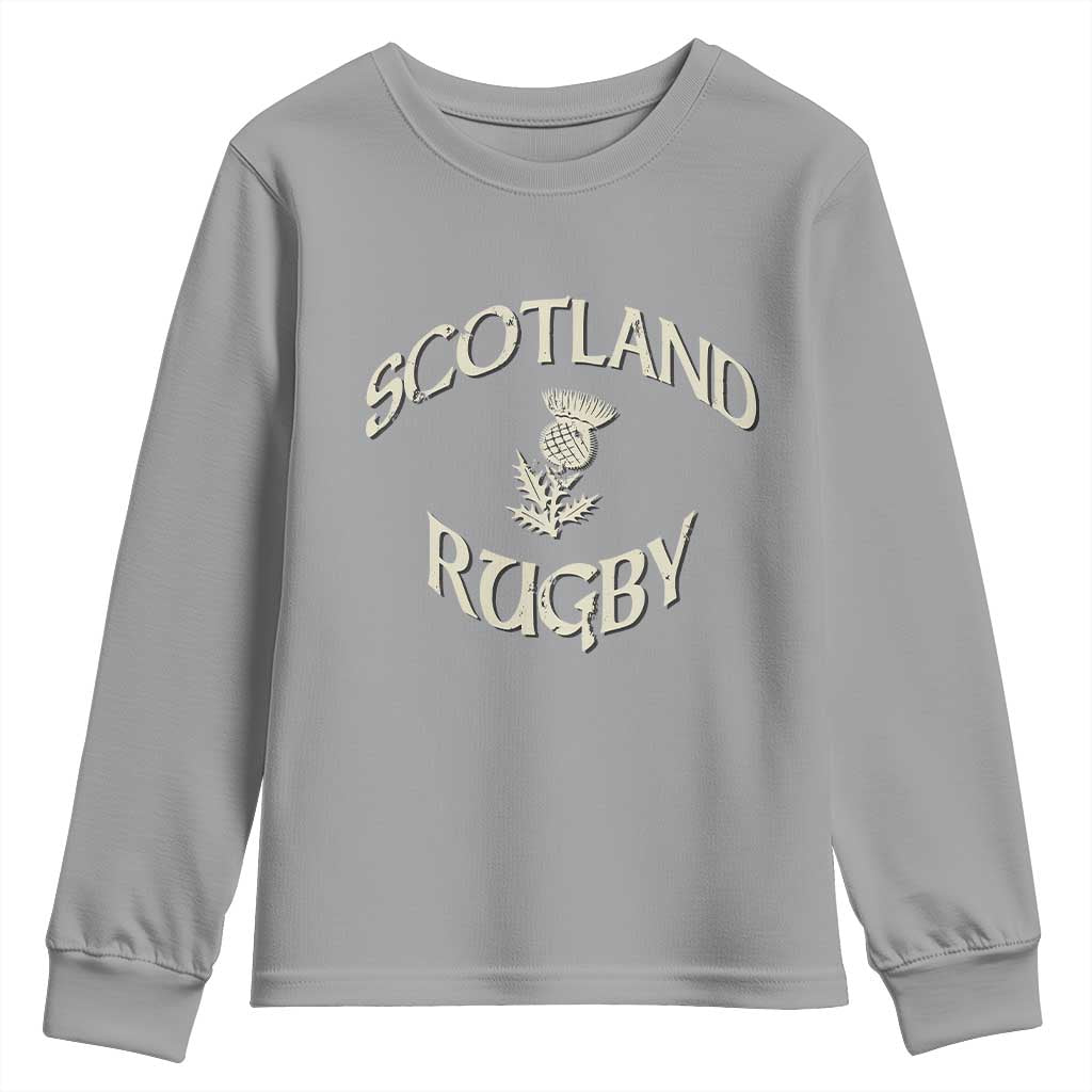 Scotland Rugby Distressed Vintage Traditional Thistle Youth Sweatshirt Sports Fan Game Day